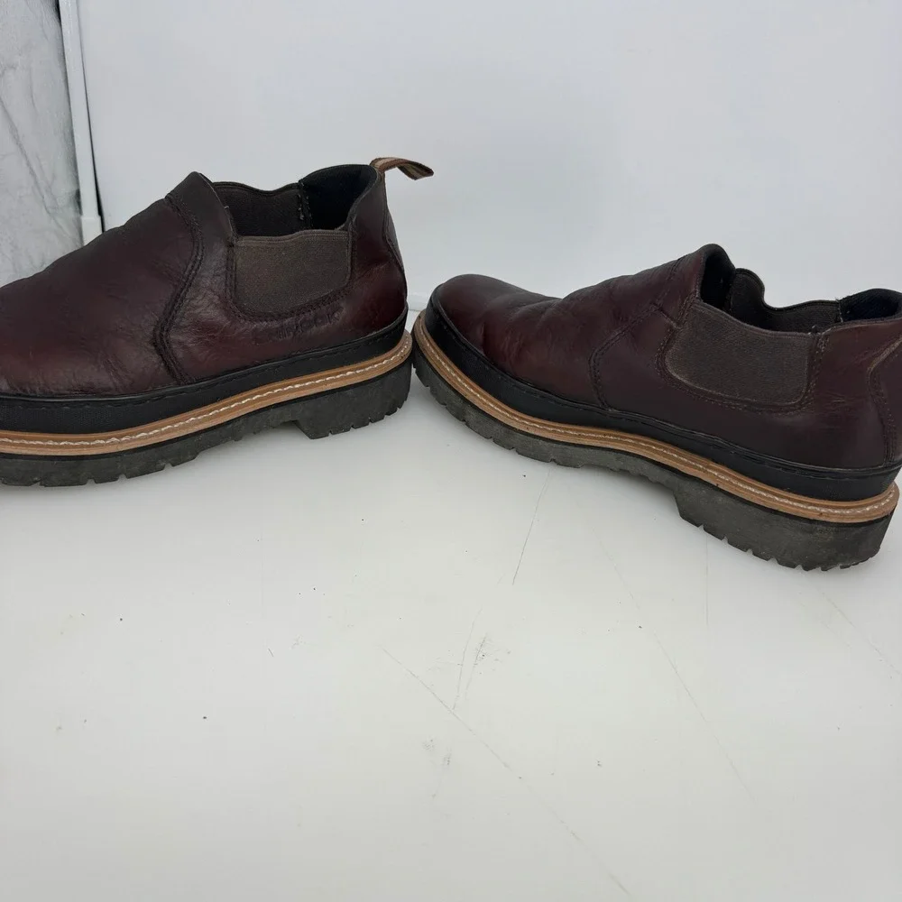Chinook Workhorse Romeo Men 10.5 Brown Leather Slip On Utility Work Boot Rugged
